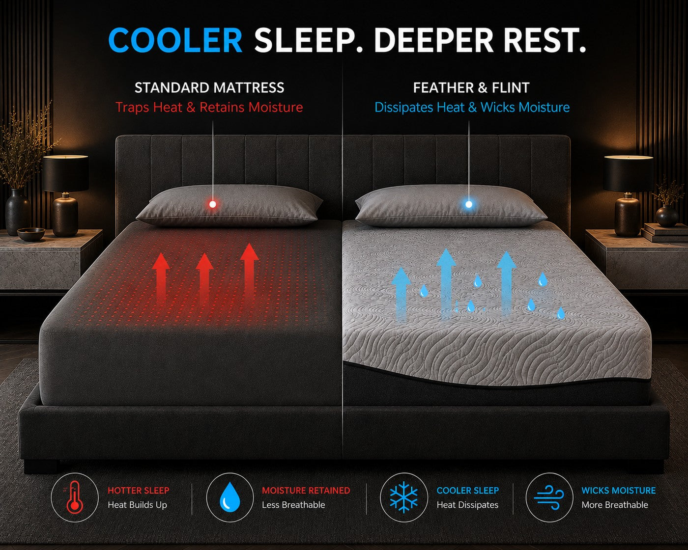 Cooler Sleep. Deeper Rest.